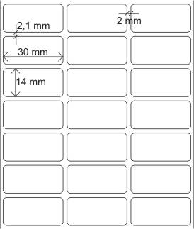 Etiqueta 30 x 40 x 3 colunas